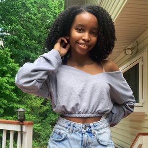 Grey off the shoulder sweatshirt